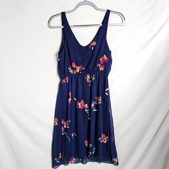 OLD NAVY Floral Dress NAVY BLUE Pink & Red Floral size S Feminine Colorful Cute - Picture 6 of 6